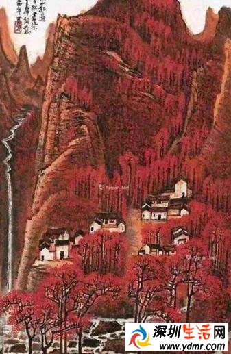 画家李可染画作拍出1.8亿元 先后共创作了7幅《万山红遍》
