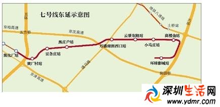 北京地铁7号线什么时候完工 北京7号线东延规划示意图