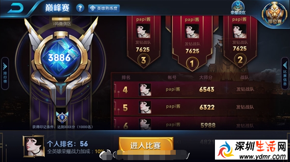 《王者荣耀》巅峰赛怎么玩?“巅峰赛”模式的详细玩法